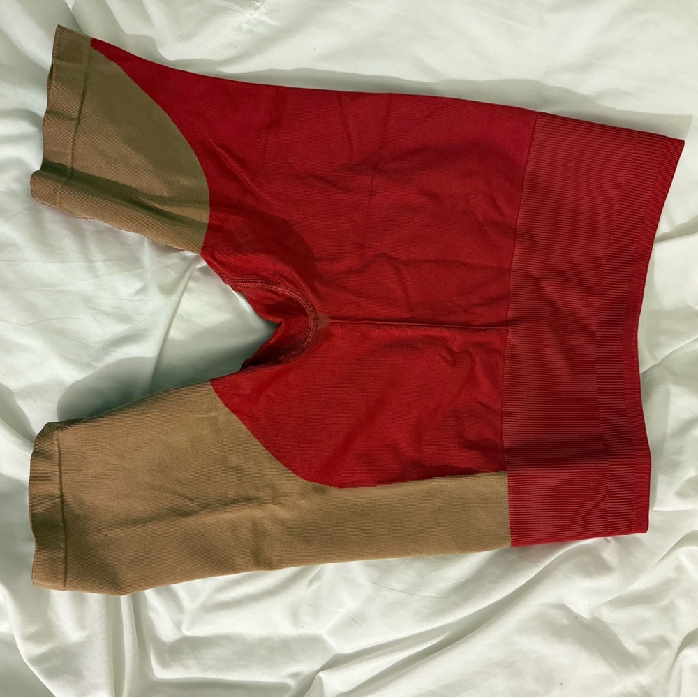 Red and Brown Biker Shorts
